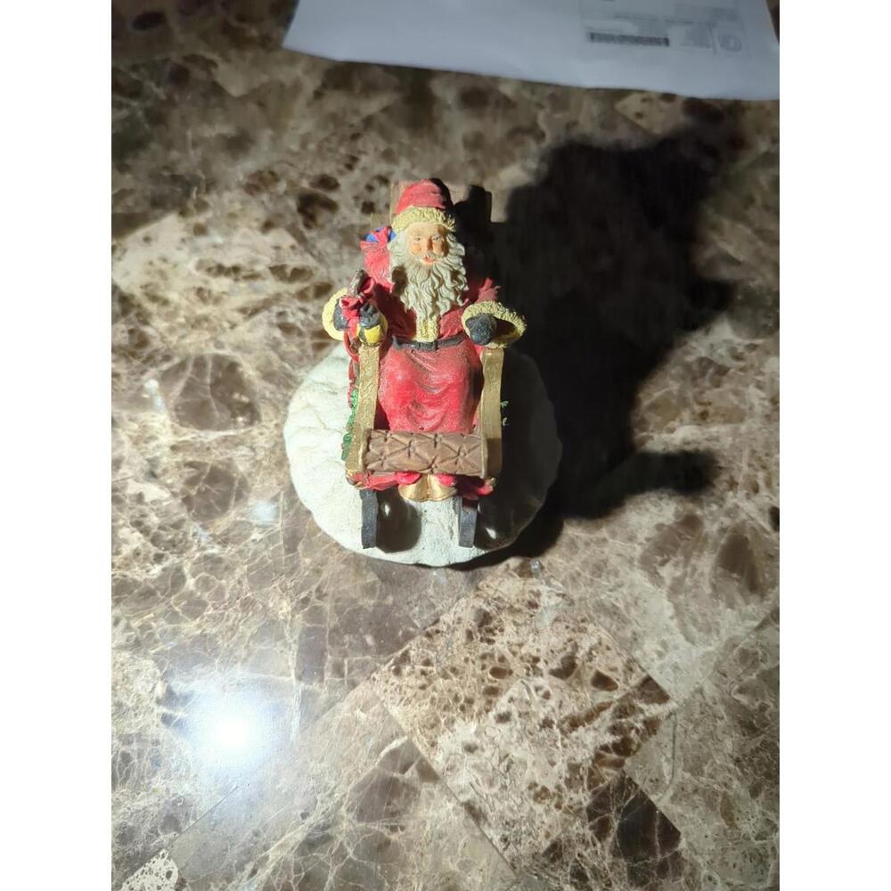 Clothtique possible dreams 1991 Santa Claus on sled vintage Xmas figure